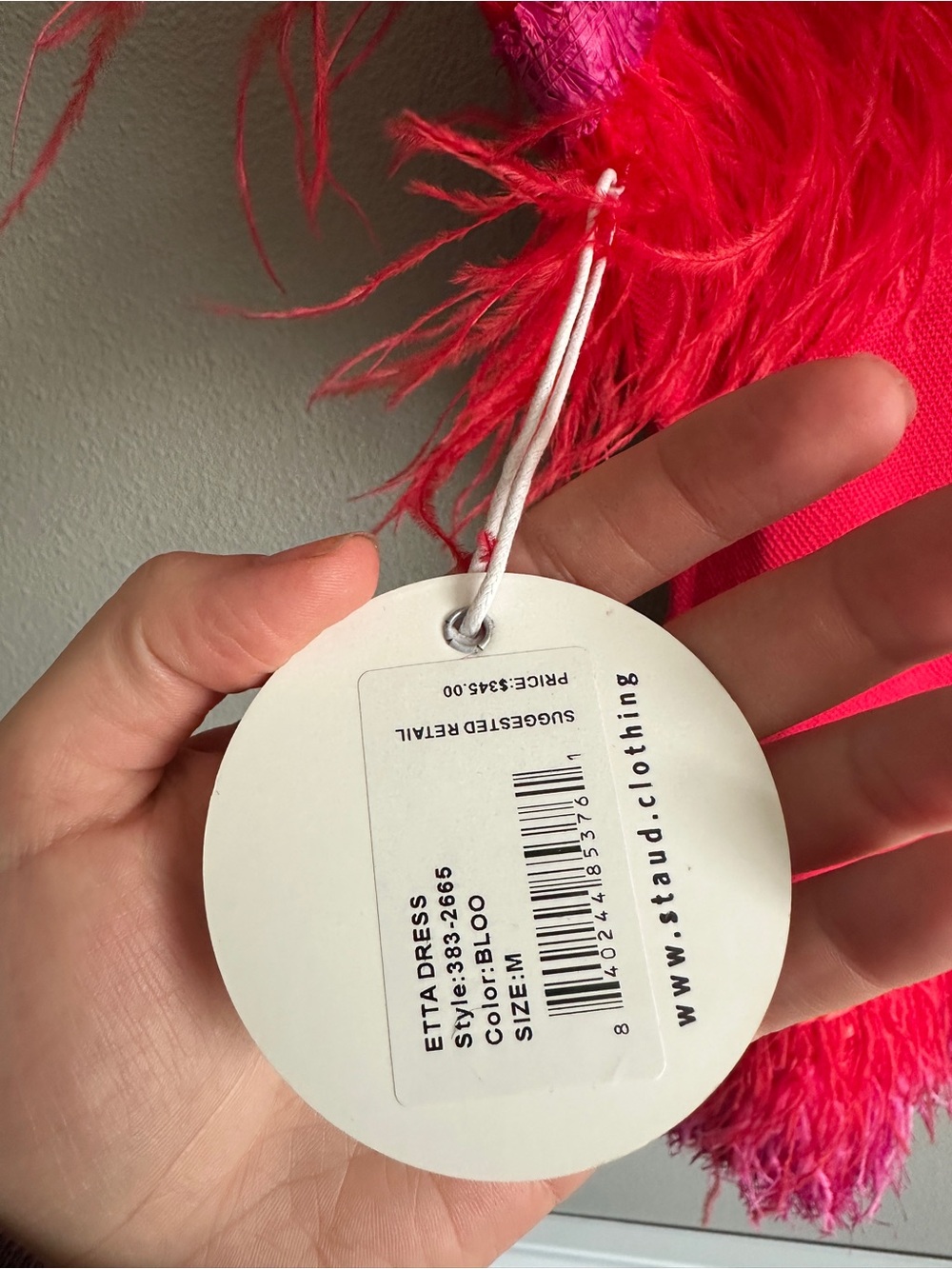NWT Staud Etta Ostrich Feather Mini Dress Medium - Picture 5 of 15